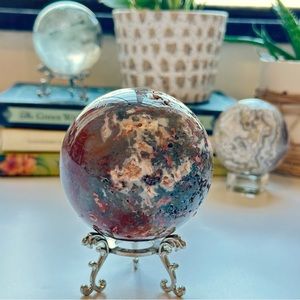 Red Moss Agate Sphere Crystal Ball for Abundance
